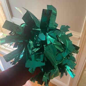 Metallic teal Pom Poms. SET OF 2 (4 poms total)